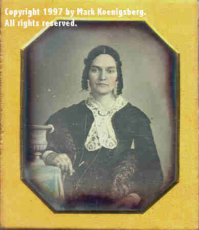 Sixth-plate daguerreotype of Woman with the Brady Urn