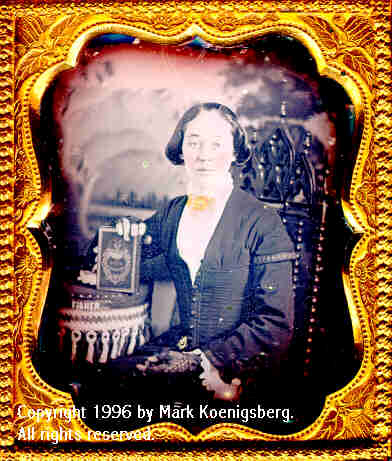 Sixth-plate daguerreotype of Woman with Book Signed by Fisher