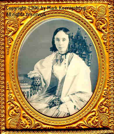 Sixth-plate daguerreotype of Woman Signed by Fisher on Tablecloth without Backdrop