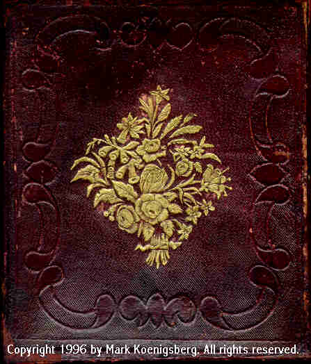 Sixth-plate leather case with Gold Floral Design