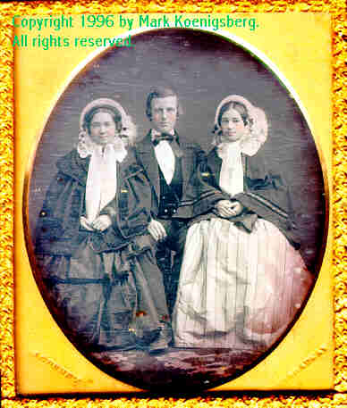 Sixth-plate daguerreotype of One Man and Two Women, by Gurney