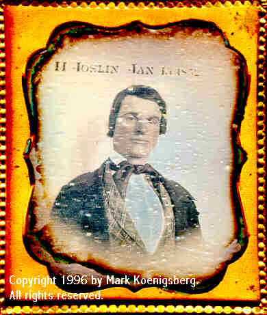 Sixth-plate daguerreotype of Man Signed by H. Joslin Jan. 15, 1852