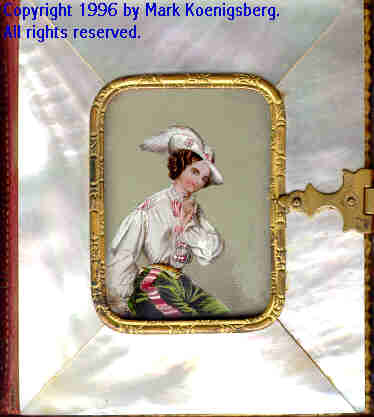 Ninth-plate Mother-of-Pearl Case with Inset Reverse-Painted Portrait of Woman