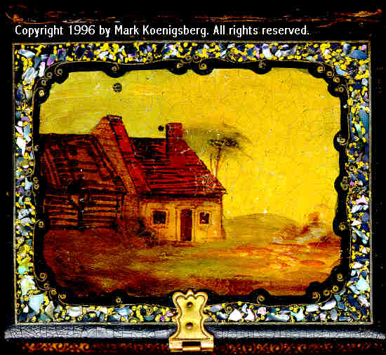 Sixth-plate Papier-Mache Case with Hand-painted Scene