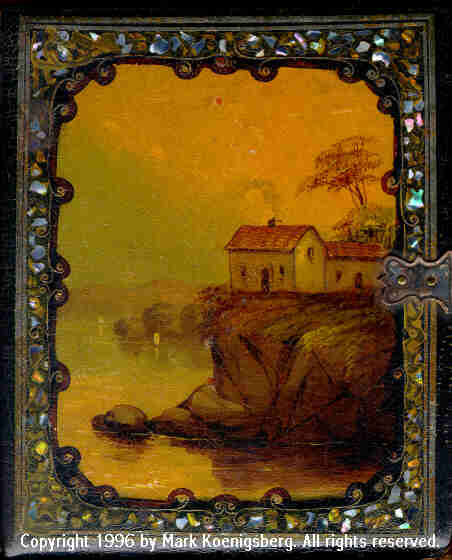 Sixth-plate Papier-Mache Case with Hand-painted Scene
