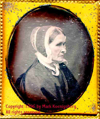 Sixth-plate daguerreotype of Woman in Bonnet