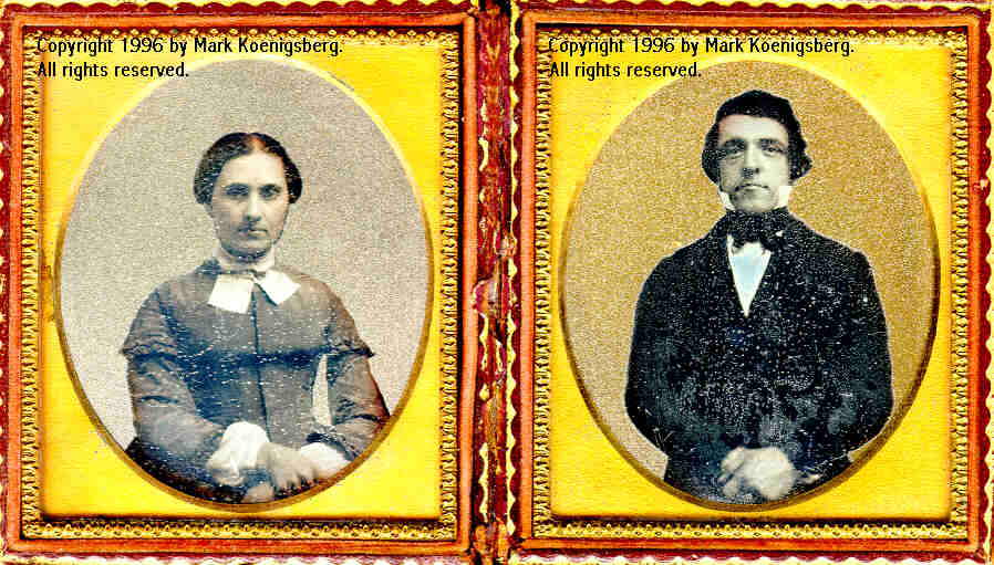 Sixth-plate daguerreotype Pair of Husband and Wife with Silver and Gold Etched Backgrounds