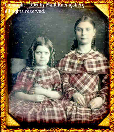 Sixth-plate daguerreotype of Two Sisters in Red