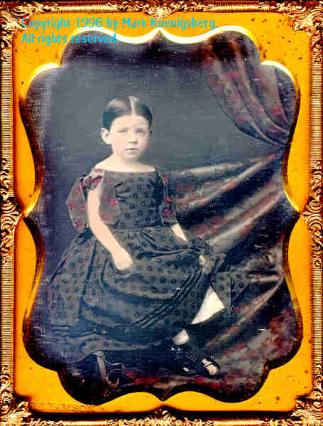 Quarter-plate daguerreotype of Girl on Couch in Red Taken by Williamson
