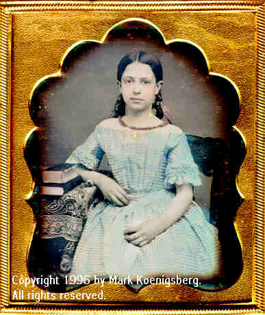 Sixth-plate daguerreotype of Pretty Girl in Blue