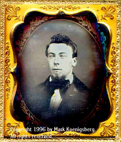 Sixth-plate daguerreotype of Man with Floral-surround Vignette