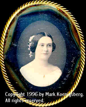 Oval ninth-plate tinted daguerreotype of Woman by C. H. Williamson